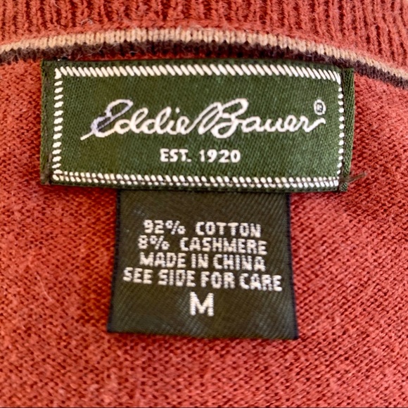 Eddie Bauer Men's Cashmere V-neck Sweater - Picture 5 of 11